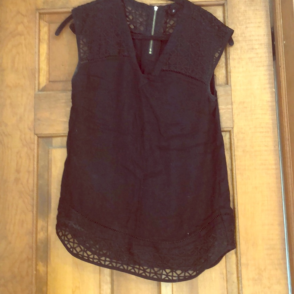 Black tank top with see through shoulders